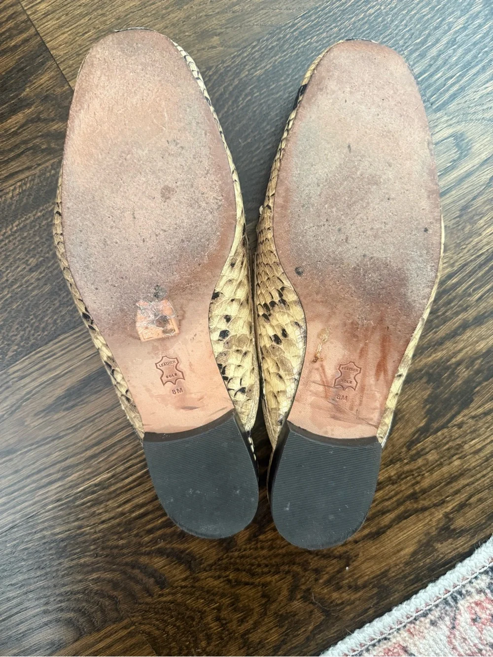 Tory Burch Snake-Print Chain Mule in Gold and Black with Box